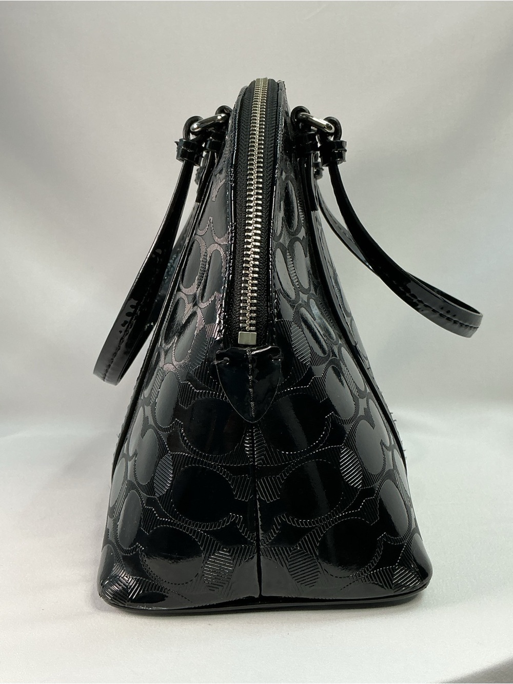 Coach | Peyton Link C Embossed Patent Leather Domed Satchel F32583 - Picture 7 of 15